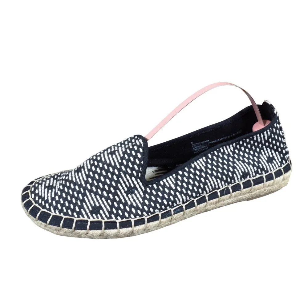 DV Dolce Vita Women Espadrille Flat Size 8 Summer Travel Black White Textile